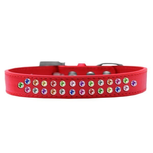 Two Row Confetti Crystal Puppy Ice Cream CollarRed Size 18, Mirage Pet Products, Mfr#: 613-10 RD-18